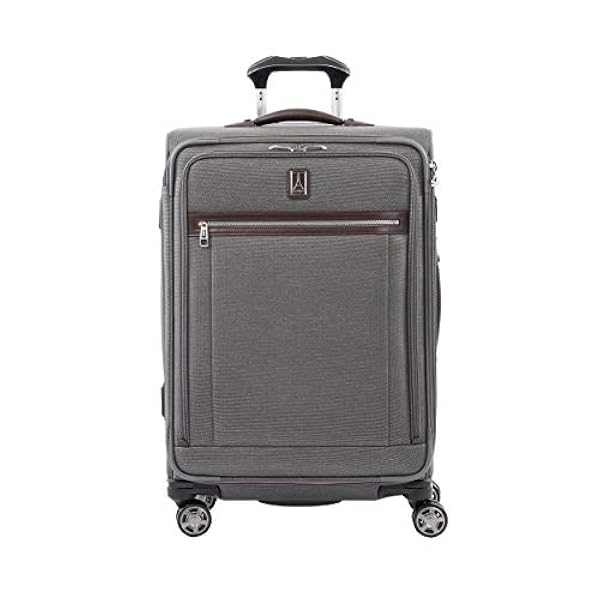 Travelpro Platinum Elite valigia morbida grande 4 ruote direzionali 71x47x30 cm, estensibile e durevole, 97 litri, ruote magnetiche girevoli, bagaglio viaggio, colore grigio, garanzia 10 anni