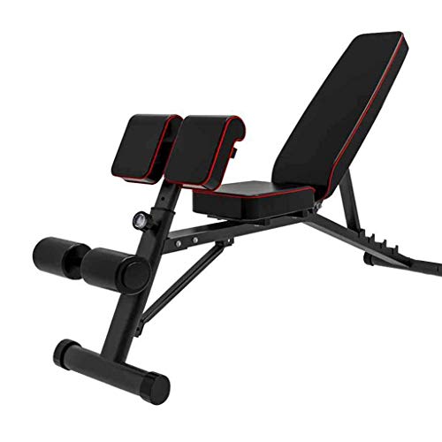 Table de musculation pliante banc d'haltères Commercial Home Fitness chaise romaine planche assis haltère banc presse (noir 170 * 44 * 60 cm)