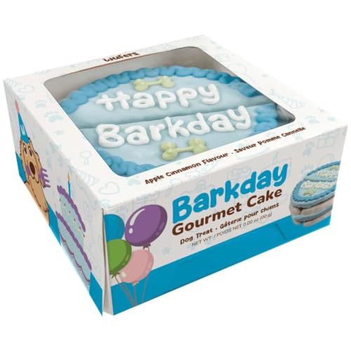 Wufers Dog Birthday Cake Giant Shareable Happy Barkday Decorated Dog Treat Soft-Baked 8-Piece Cookie Cake for Dogs Made in North America (Blue - Birthday Cake)
