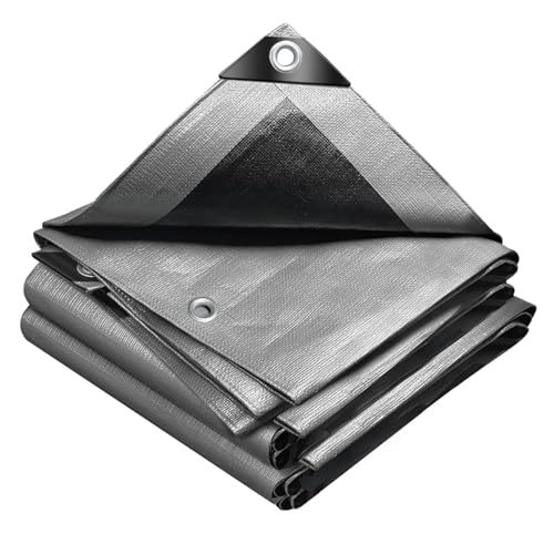 VOUNOT® Bâche de Protection en Polyéthylène 240g/m² Bâche Imperméable Ultra Lourde et Résistante Revêtue des Deux côtés avec Oeillets en Aluminium...