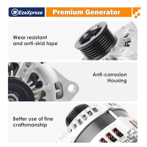Image of EzeXpreze Alternator Compatible With Ford Explorer 3.5L 2016-2019, F150 V6 3.5L 2013-2014, Lincoln MKT 2.0L 2014-2016, MKT 3.5L 3.7L 2013-2019, 225A Replaces 104210-6601,11629N,DG1T-10300-EB