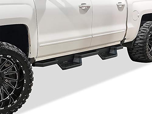 APS Drop Steps Running Boards Rocker Slider Compatible with Chevy Silverado GMC Sierra 1500 2007-2018 Crew Cab & 2500 3500 HD 2019 Crew Cab (Exclude 07 Classic)(Include 19 1500 LD)