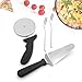 Resszo Roulette à Pizza, Coupé Pizza, Pelle à Pizza en Acier Inoxydable, Couteau a Pizza, Fourchette à pizza, Découpe Pizza pour Tarte Gâteau avec Poignée en Silicone