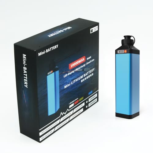 Image of Super Mini 14.8V 10000 mAh Electric Reel Battery. Aluminum Alloy Rustproof Case. Compatible with Daiwa & Shimano Electric Fishing rReels. High Performance and Reliable Power Supply
