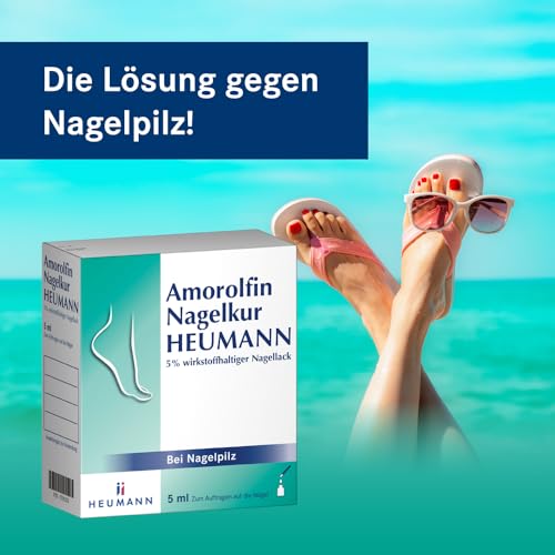 Amorolfin tretman za nokte HEUMANN 5% lak za nokte s aktivnim sastojcima za liječenje gljivica na noktima - učinkovita pomoć kod gljivičnih infekcija zahvaljujući širokom spektru djelovanja, 3 ml