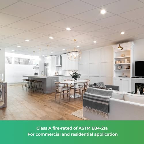 image for STICKGOO Smooth Drop Ceiling Tiles 2ft x 2ft, PVC Ceiling Tile 24 x 24