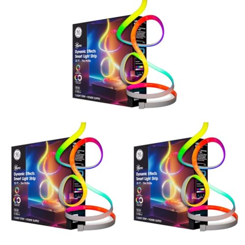 Image of Cync GE Dynamic Effects RGB Smart LED Strip Lights, Music Sync, 32 Foot (Pack of 3)