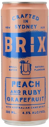 Brix Peach & Grapefruit Sparkling Canned Cocktail 4.5% 330 ml (Pack of 4)
