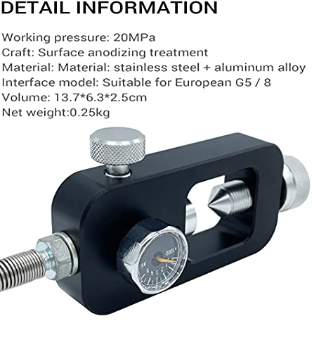 Sanoolir 4500Psi Yolk Fill Station For Hpa Tanks-36 Spring Air Hose Paintball Tank Charging System,Standard Scuba Yoke Pocket, High Pressure Gauge #TOP2