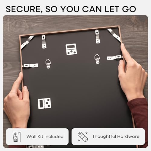 Image of Homeforia 14x14 Picture Frame Mocha, High End Metal 14 x 14 Square Poster Frames with Mat 12 x 12 Photo, 14x14 Mocha Frame Matted to 12x12 Print, 14by14 Thin Frames, Tempered Glass, Wall Kit, Set of 1