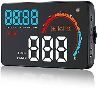 Car Head Up Display, iKiKin 4.0inch OBD II Car Windshield HUD with Speed KM/H MPH, Engine RPM, Water Temperature, Voltage, Travel Distance, Travel Time, Fuel Consumption
