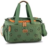 Kindertasche Sporttasche Reisetasche Tiger, Jungen Mädchen Kinder, Khaki grün, 35 x 21 x 18 cm, 13 Liter