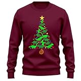 Photo Gallery printbar dino-mite christmas sweatshirt - fossil lovers unite! simpatica maglietta natalizia con dinosauri che decorano un albero, 100% cotone divertente!, borgogna, xxl Photo Gallery printbar dino-mite christmas sweatshirt - fossil lovers unite! simpatica maglietta natalizia con dinosauri che decorano un albero, 100% cotone divertente!, borgogna, xxl