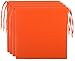 Brandsseller Sitzkissen Stuhlkissen Sitzauflage Stuhlauflage - Uni Farben mit 4 Kordelbändern für sicheren Halt (4er-Vorteilspaket, Orange)