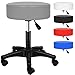 KESSER® Rollhocker I höhenverstellbar I Lederimitat Arbeitshocker Drehhocker Hocker Kosmetikhocker Praxishocker I 360° drehbar I 10 cm Polsterfläche I Dicke Polsterung I Grau