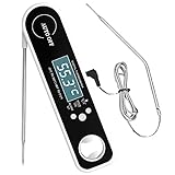 [Display preciso] Ampio display, letture più chiare; plug and play, misurazione della temperatura rapida e precisa. Impermeabile per tutto il corpo, utilizzabile con le mani bagnate; Impermeabile IP76, non facile da danneggiare, economico e più durevole.