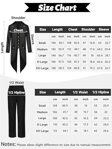 Ruodon RD0492 Mens Halloween Medieval Vintage Tailcoat Jacket Costumes Set Renaissance Steampunk Gothic Frock Coat Costume Cosplay thumb #1