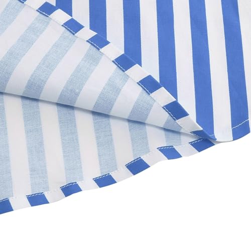 NATHGAM Women's High Waist Skirts Fancy Color Vertical Stripe Print Vintage A Line Knee Skirts Athletic Pleated Long Skirts4