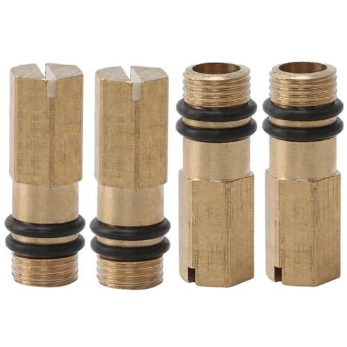Image of 4 Pack Kitchen Faucets Blanking Plug M10 Screw Bathroom Faucet Hot and Cold Water Inlet End Cap Plugs for Kitchen Sink Faucets with Pull Down Sprayer Faucet Connector Supply Hose Laundry Room