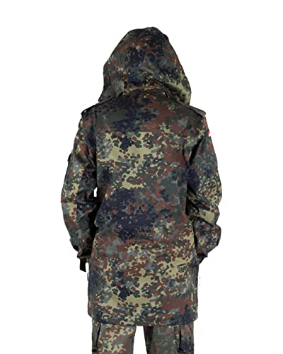 Image of Original German Army Field Jacket Military Issue Hooded Parka Flecktarn camouflage Combat