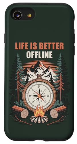 Life is Better Offline ? Camping & Hiking Outdoors Nature �X�}�z�P�[�X iPhone SE (2020) / 7 / 8 �p