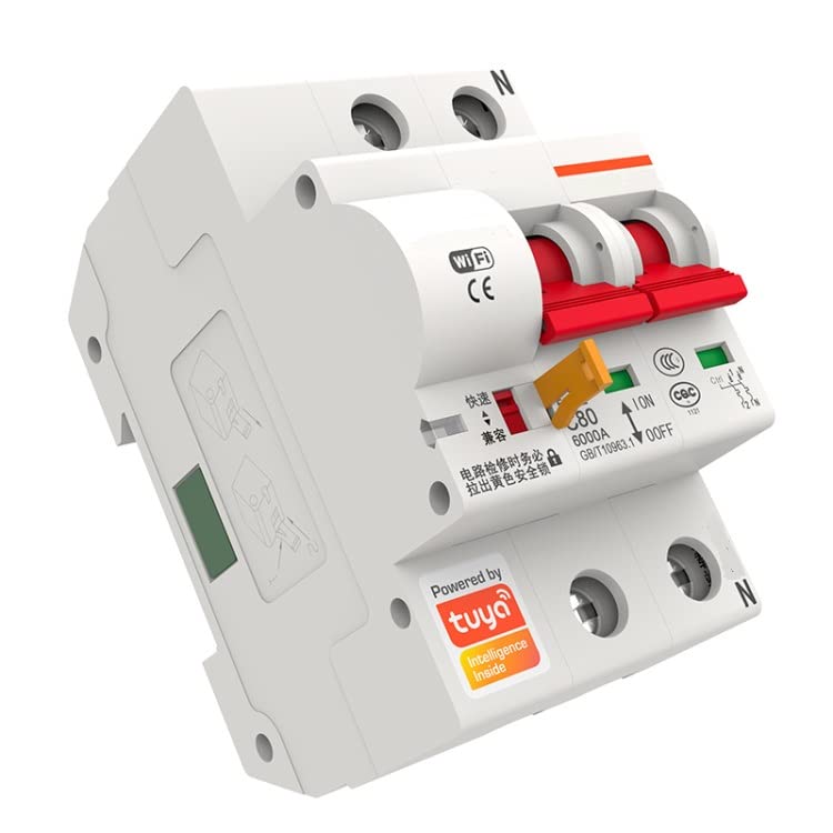AC 220V-240V Smart Circuit Breaker, 2 Poles Smart Switch, Controlled by Tuya App, Function of Leakage/Overload Protection (63A)-image-19