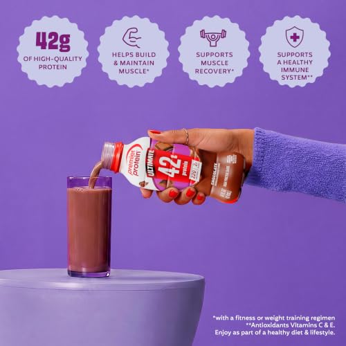 Image of Premier Protein ULTIMATE 42g High Protein Shake, Chocolate, 12 Pack | 220 Calories, 2g Sugar, 24 Vitamins & Minerals, Supports Muscle Health, Gluten-Free, Protein Snack, 14 oz