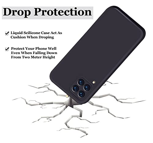 Image of A rtistque Liquid TPU Silicone Matte Shockproof Flexible with Camera Protection Soft Back Cover Case for Samsung Galaxy F22 - Black