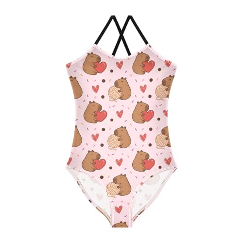 Image of Girls One Piece Swimsuits, Lion Beach Bathing Suit Sport Halter Swimwear, 3T