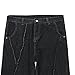 Mens Irregular Streetwear Loose Jeans Hip Hop Stacked Baggy Jeans Fashion Wide Leg Skater Denim Pants (Black,5X-Large)
