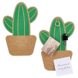 PH PandaHall 2pcs Potted Cactus Cork Board, 9.4x6 inch Cork Tiles Pin Board Bulletin Board Self Adhesive Corkboards Mini Wall Bulletin Boards for Wall for Home Office School Display Boards Decor