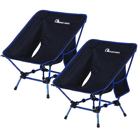 MOON LENCE Outdoor Camping Chair Compact Portable Folding Chairs with Side Pockets Packable Lightweight Heavy Duty for Camping Backpacking Hiking Beach Garden (2Pack) Cover