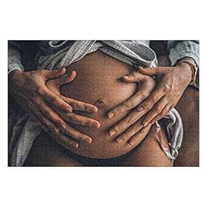 Houten puzzel 1000 PCS voor volwassenen en kinderen,Grappige ouders handen op zwangere buik moeilijke uitdaging…