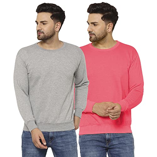 Image of Mack Jonney Fleece Round Neck Sweatshirt for Men (Pack of 2)-SW RN MLG OLV 02-P