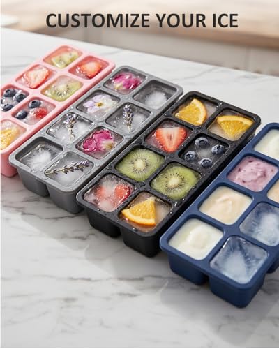Set 4 bandejas de silicona para cubos de hielo con tapa miniatura 3