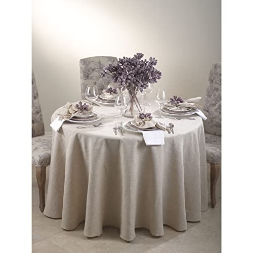 SARO LIFESTYLE Toscana Tischdecke aus Poly- und Leinen-Mischgewebe, ohne Hohlsaum, Naturfarben, 229 cm – Ansicht 3