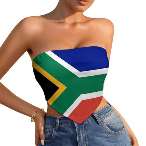 Flag of South Africa Womens Tube Top Summer Strapless Tank Top Corset Top Bandeau Shirts Large