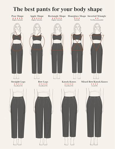 Bamans Dress Pants Wide Leg Work Business Office Casual Slacks Trousers for Curvy Women High Waisted Zipper with Pockets3
