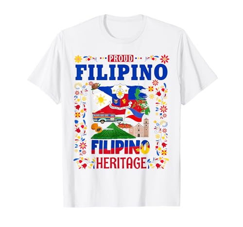 Idea de bandera de la herencia filipina para mujeres y bandera de Filipinas Camiseta