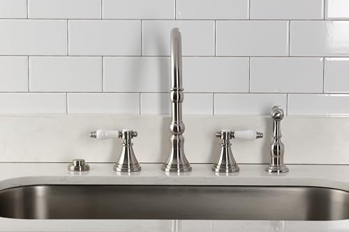 Kingston KS2798BPLBS Widespread Kitchen Faucet, Brushed Nickel by Kingston Brass - Used condition - Image 3