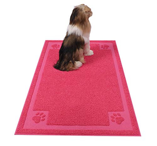 Darkyazi Pet Feeding Mat Large for Dogs and Cats,24\"Ã—36\" Flexible and Easy to Clean Feeding Mat,Best for Non Slip Waterproof Feeding Mat (Rose red)