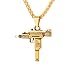 U7 Collana Pendente Uomo Uzi Fucile Pistola Mitragliatore, Stile Hip Hop Cool Swag, Acciaio Inossidabile Placcato Oro 18K, Catena Regolabile, con Confezione, Oro