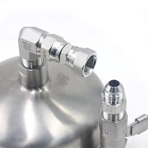 Image of HFS(R) 2PCS, 1 /2 inch Female JIC Swivel x 1 /2 inch Female JIC Swivel Nut Union Stainless Steel 304