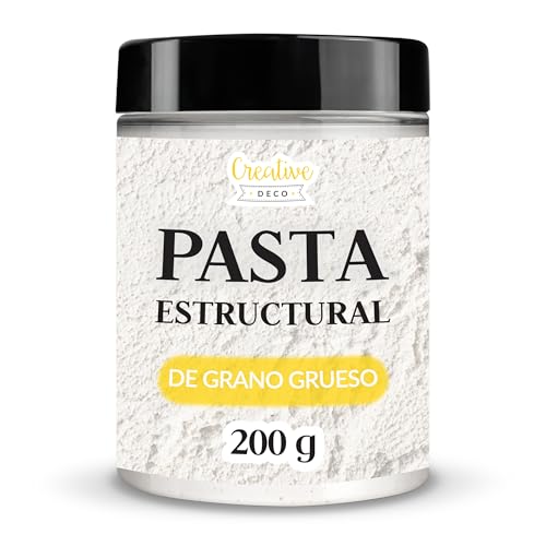 Creative DECO Pasta Estructural de Grano Grueso 200g | Pasta Blanca para Proyectos Artísticos para Pintura Acrílica | Fácil de Usar con Espátula para Crear Efectos 3D, Estructuras, Texturas