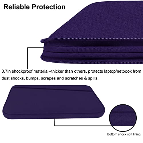 Image of 15.6 inch Laptop Sleeve, Durable Carrying Bag Protective Case Briefcase Handbag with Front Pocket, Slim Computer Cover for 15-16 Inch HP, Dell, Lenovo, Asus, Notebook, Purple