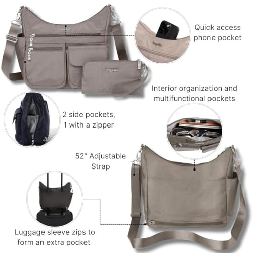 Image of Baggallini Modern Everywhere Crossbody Bag for Women 11x9x4.5 Rfid Hobo Bag
