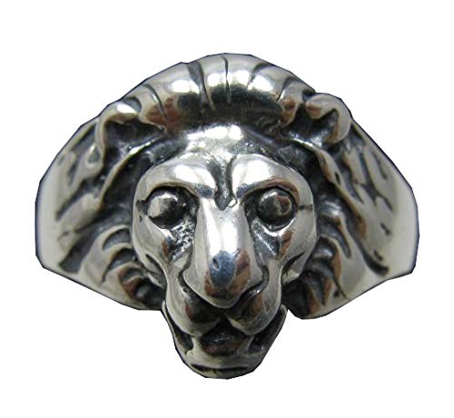 Bague en argent 925 Lion R001078 - Bijou homme chevalière animal totem en argent massif