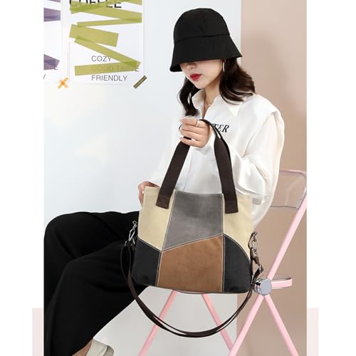 Bolso Tote de Lona Patchwork para Mujer miniatura 3