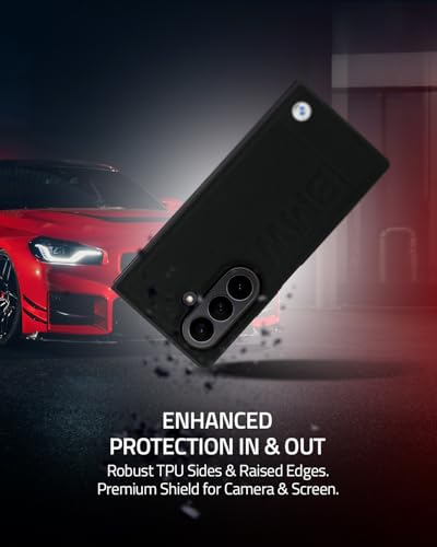 Image of CG MOBILE BMW [Official Licensed] Signature Collection | Genuine Leather Case with Big Wordmark Protective Case /Cover Designed for Galaxy Z Fold 7 (2025) - Black