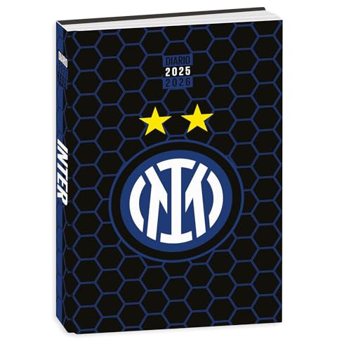 Seven Diario Scuola Inter Datato Standard 12 Mesi, Nero Azzurro, Copertina Nero, Accessori Zaino, Ragazzo